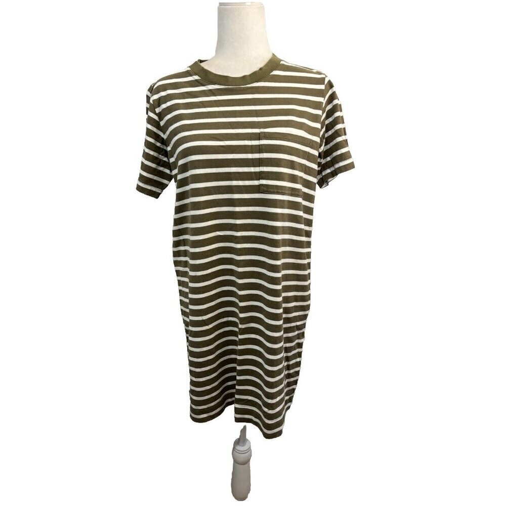 Everlane T Shirt Dress Striped Front Pocket Women Size Small Organic Cotton